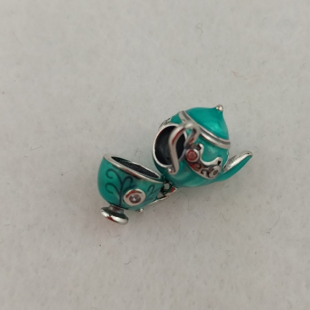 Sterling Silver Charm S925 tea cup Bracelet Charm